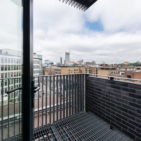 Enjoy a morning coffee while taking in the views from the balcony
