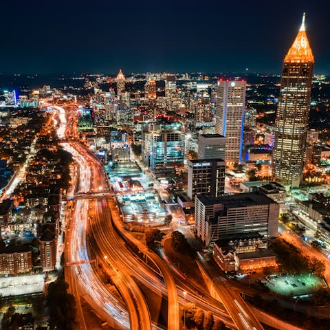 Take a drive to Downtown Atlanta, eleven-minutes away