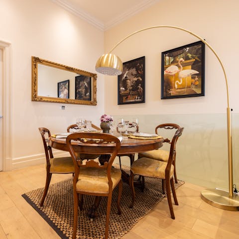 Relax with evening drinks at home or head to a restaurant
