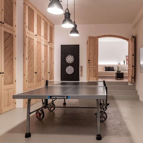 Break a sweat in the private gym or play a game of table tennis