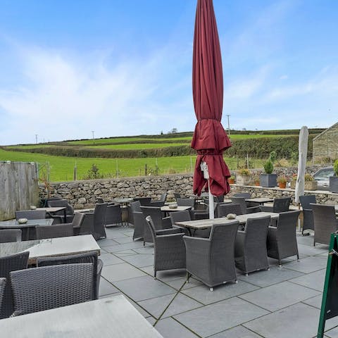 Enjoy a refreshing pint in the beer garden – the perfect place to end a hike