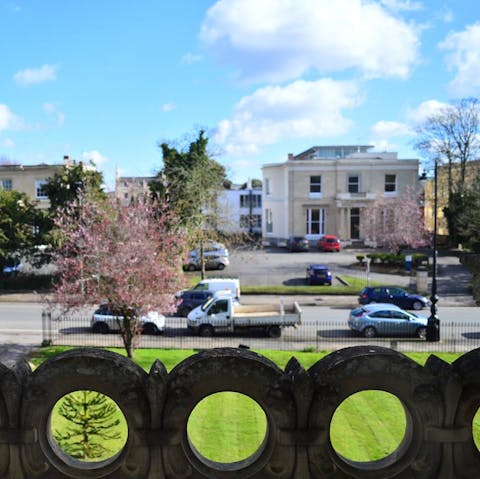 Enjoy a morning cup of coffee on the balcony overlooking the communal garden