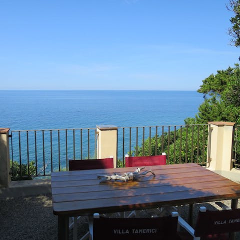 Serve up Italian wine and culinary treats from the alfresco dining area with a view