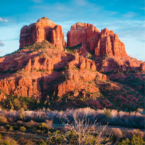 Hike the Cathedral Rock trail, just a three-minute drive up the road