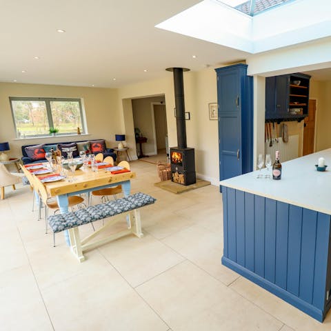Fire up the woodburner for a cosy meal in