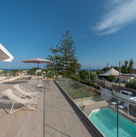 Grab a coffee and relax in a deck chair