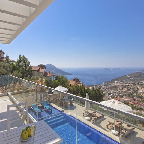The villa's location overlooking Kalkan