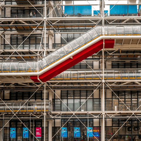 Take a ten minute stroll to check out the Centre Pompidou