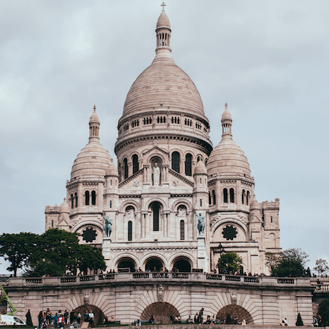 Gaze up at the stunning Sacré-Cœur Basilica, also a twenty-minute stroll from your door