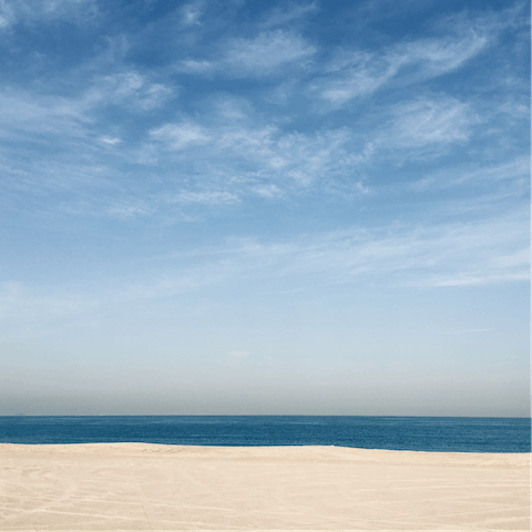 Slap on your sun cream and relax on the nearby beach