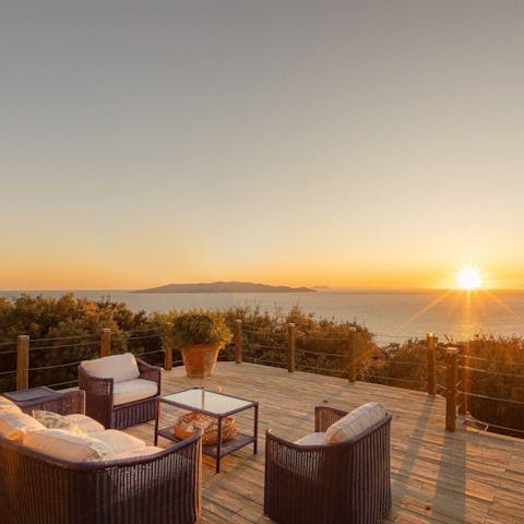 Enjoy sea views and sunsets from the private terrace