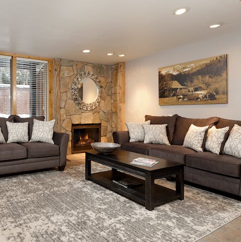 Warm your feet in front of the fireplace