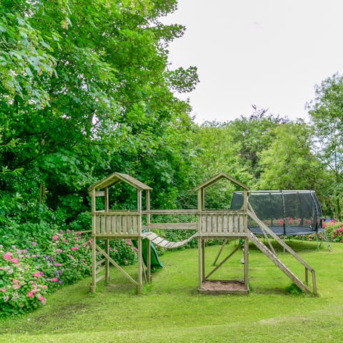 Let the kids tire themselves out at the outdoor play area
