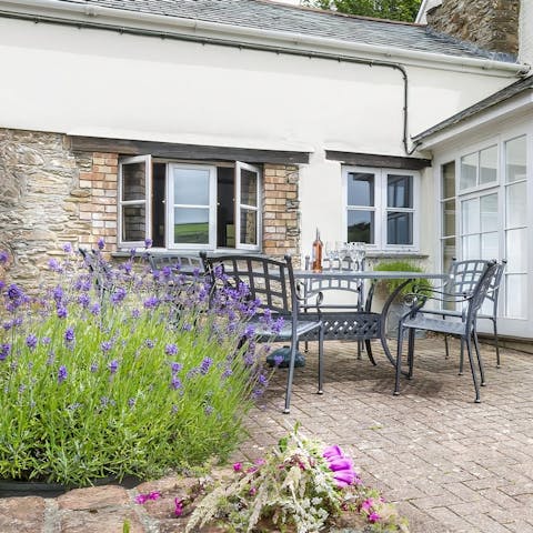Sip Champagne on the terrace and breathe in the scent of lavender