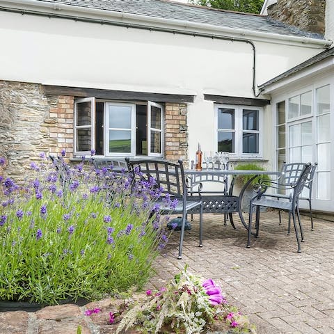 Sip Champagne on the terrace and breathe in the scent of lavender
