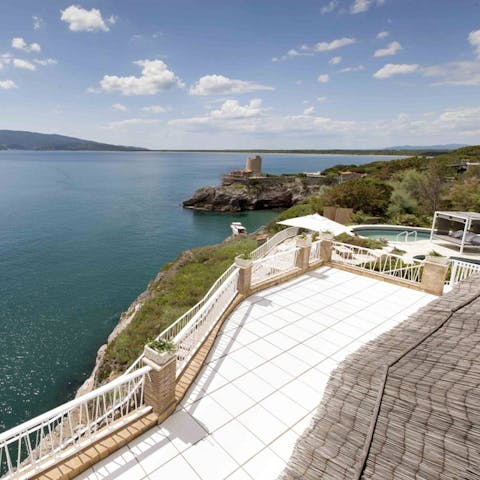 Admire sweeping sea views from the vast terrace