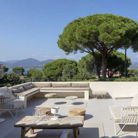 Take a glass of wine up to the terrace and gaze out across the ocean