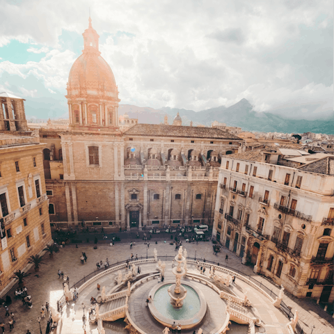 Stay in the heart of Palermo, a short walk from landmarks