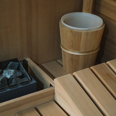 Unwind in the private sauna after a busy day