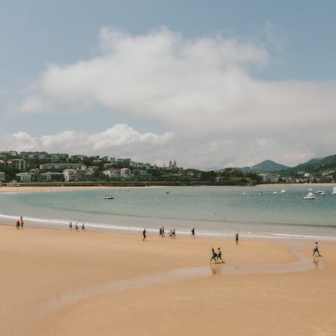 Step out of your home and straight onto Zurriola beach