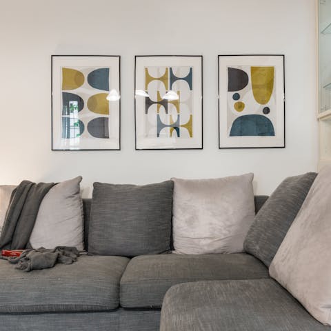 Kick back on the corner sofa after a busy day of sightseeing