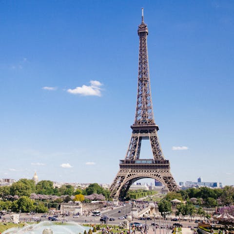 Take in the view at Place du Trocadéro – it's a few stops away on Metro line nine