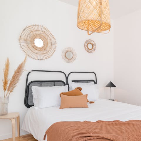 Get a good night's rest in the charming and comfy bedroom