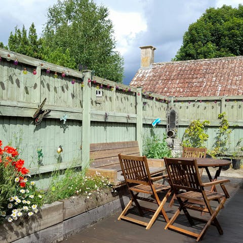 Enjoy a cup of tea on the private patio