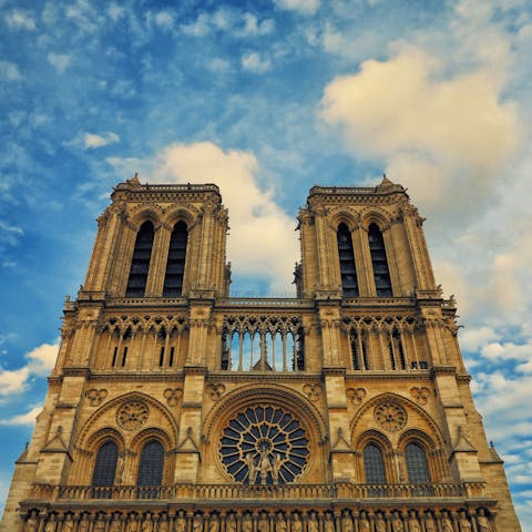 Marvel at the Notre Dame, 29-minute walk away