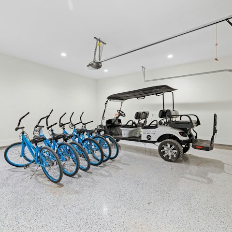 Take the bikes or the golf cart for adventures along the coast