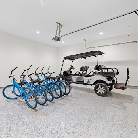 Take the bikes or the golf cart for adventures along the coast
