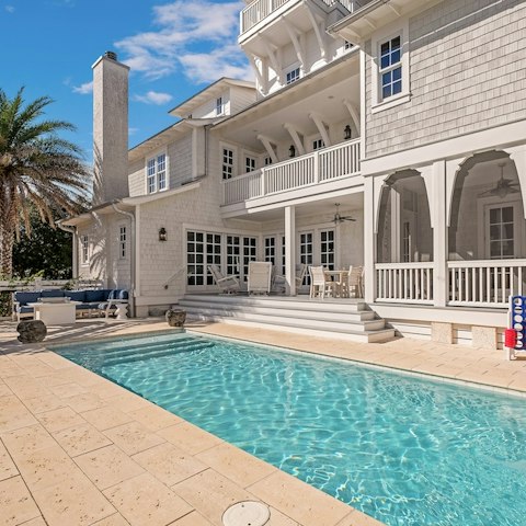 Relax and unwind by the private swimming pool
