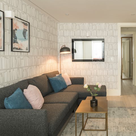 Relax on the sofa after a busy day sightseeing