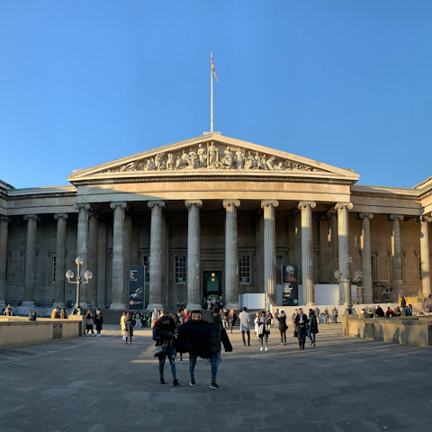 Discover the world-renowned British Museum – a fourteen-minute walk away