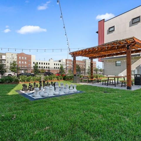 Enjoy time in the sunshine in the shared garden