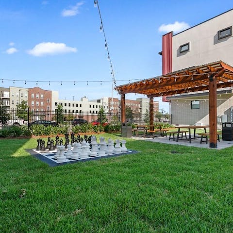 Enjoy time in the sunshine in the shared garden