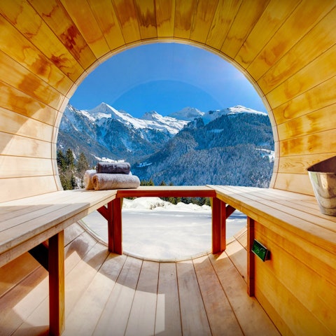 Feel rejuvenated after a long session in the private sauna