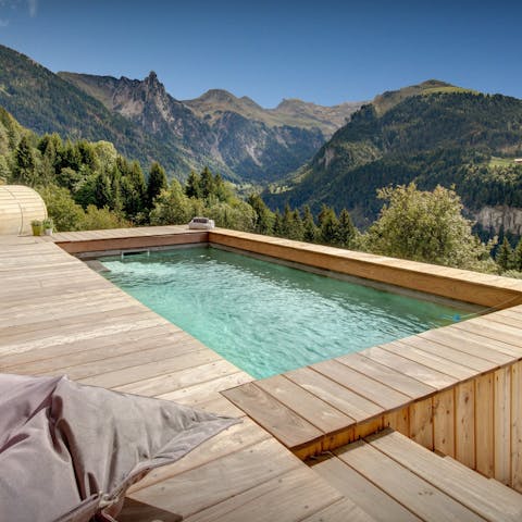 Enjoy incredible views while swimming in the pool