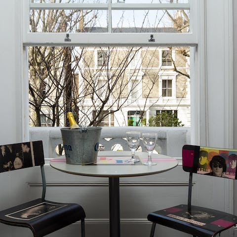 Pull up a chair in front of the high sash window and tuck into a tasty breakfast