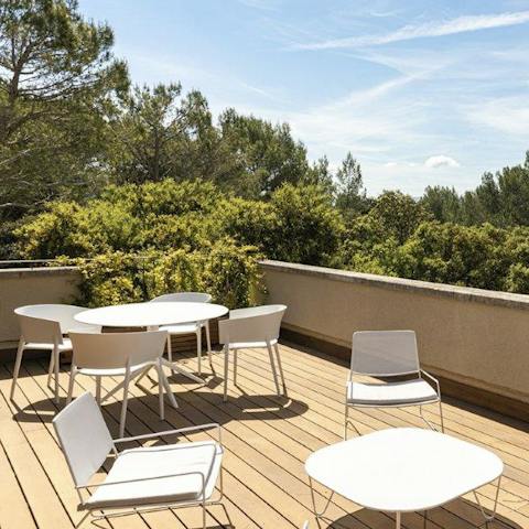 Bask in the midday sun on the roof terrace