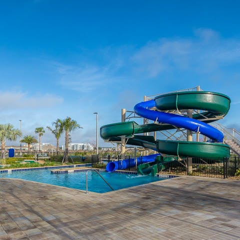 Splash around in the communal pools and lazy river