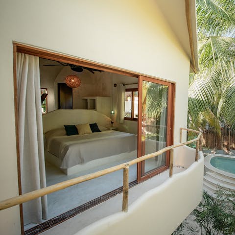 Start the morning with a coffee on the bedroom's Juliet balcony