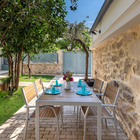 Indulge in baklava and local wine on the sun-baked terrace