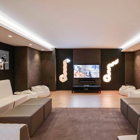 Gather for family film nights in the basement cinema room