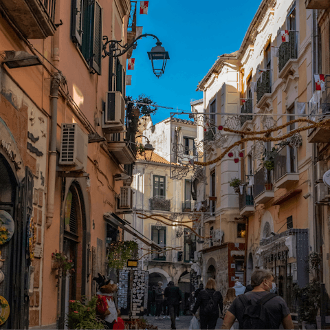 Explore Vietri sul Mare's winding streets of bars and eateries