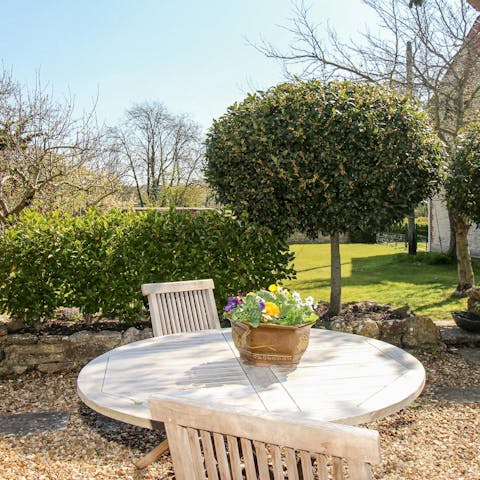 Soak up the Dorset sun on the patio