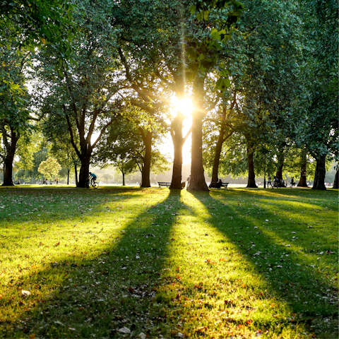 Head to nearby Hyde Park for a morning jog