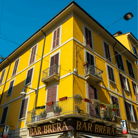 Explore cuisine and culture in the artsy district of Brera, a twenty-four minute metro ride away