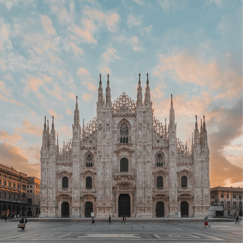 Marvel at the architecture of the Duomo, a sixteen-minute metro ride away