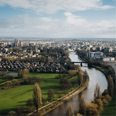 Stroll along the River Ouse or walk into York's historic city centre in fifteen minutes